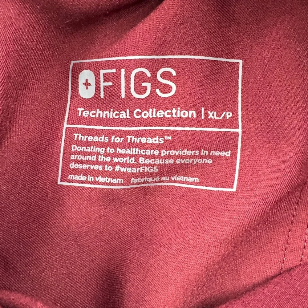 FIGS Maternity Scrub Set L/XL Burgundy Women Medical Jogger Uniform Set - Picture 13 of 16